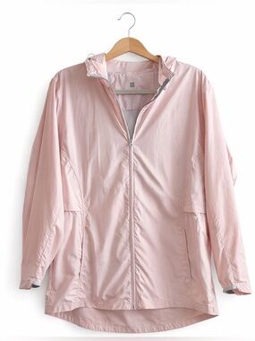 MEC Lightweight Hooded Windbreaker Jacket Pink Ripstop Rain Shell M